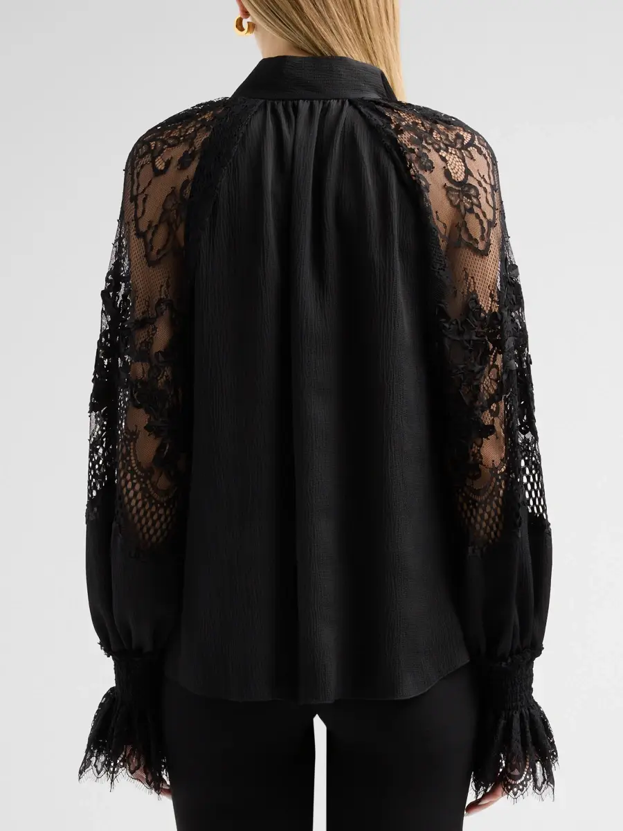 Ungaro Women's Thea Lace-Inset Tieneck Blouse | Thumbnail 3 Ungaro Women's Thea Lace-Inset Tieneck Blouse | Thumbnail 3
