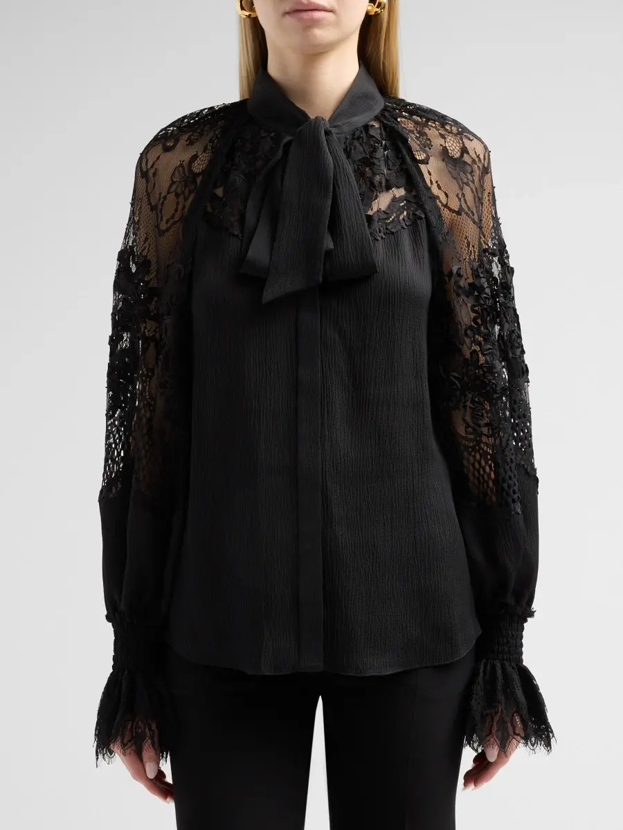 Ungaro Women's Thea Lace-Inset Tieneck Blouse | Thumbnail 5 Ungaro Women's Thea Lace-Inset Tieneck Blouse | Thumbnail 5
