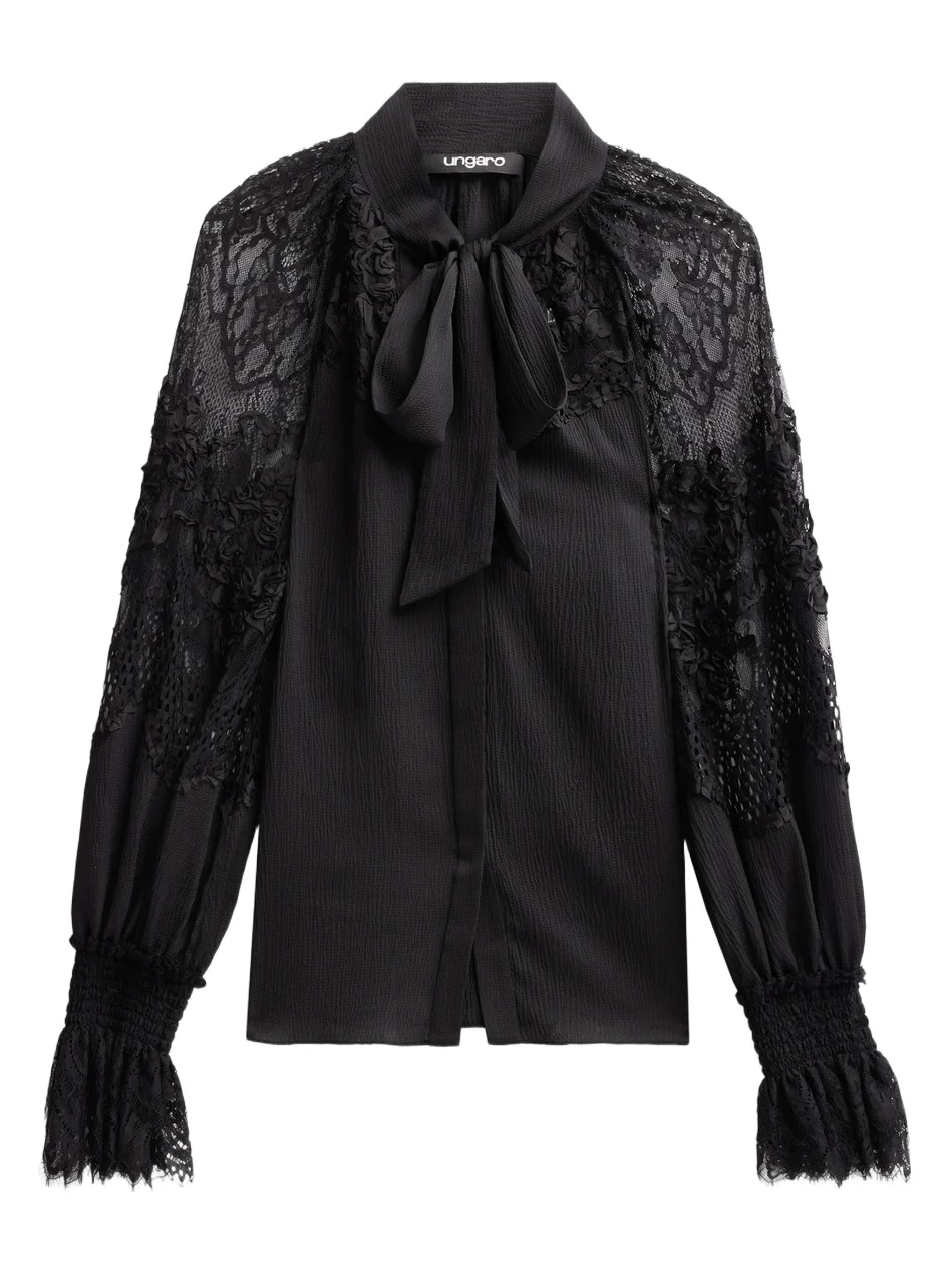Women's Thea Lace-Inset Tieneck Blouse Women's Thea Lace-Inset Tieneck Blouse