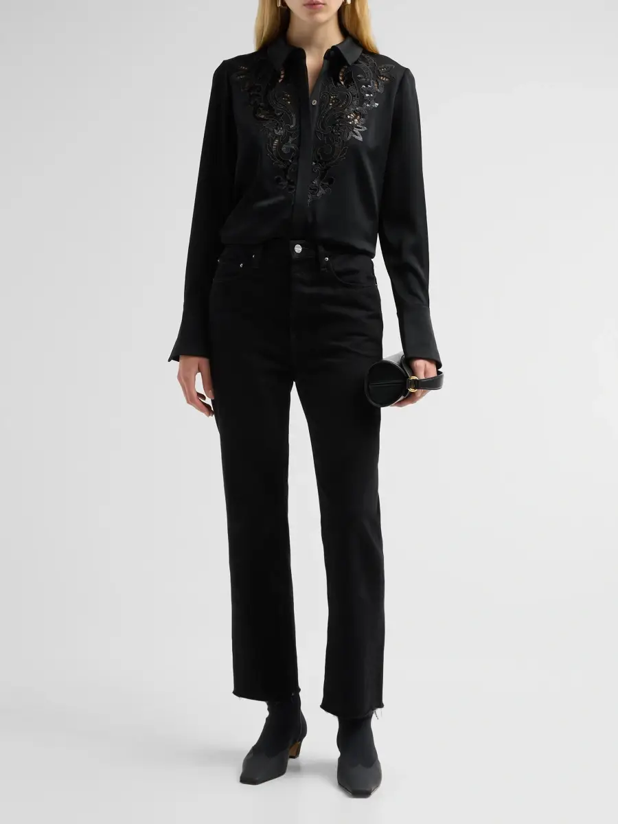 Ungaro Women's Adele Embroidered Satin Blouse | Thumbnail 2 Ungaro Women's Adele Embroidered Satin Blouse | Thumbnail 2