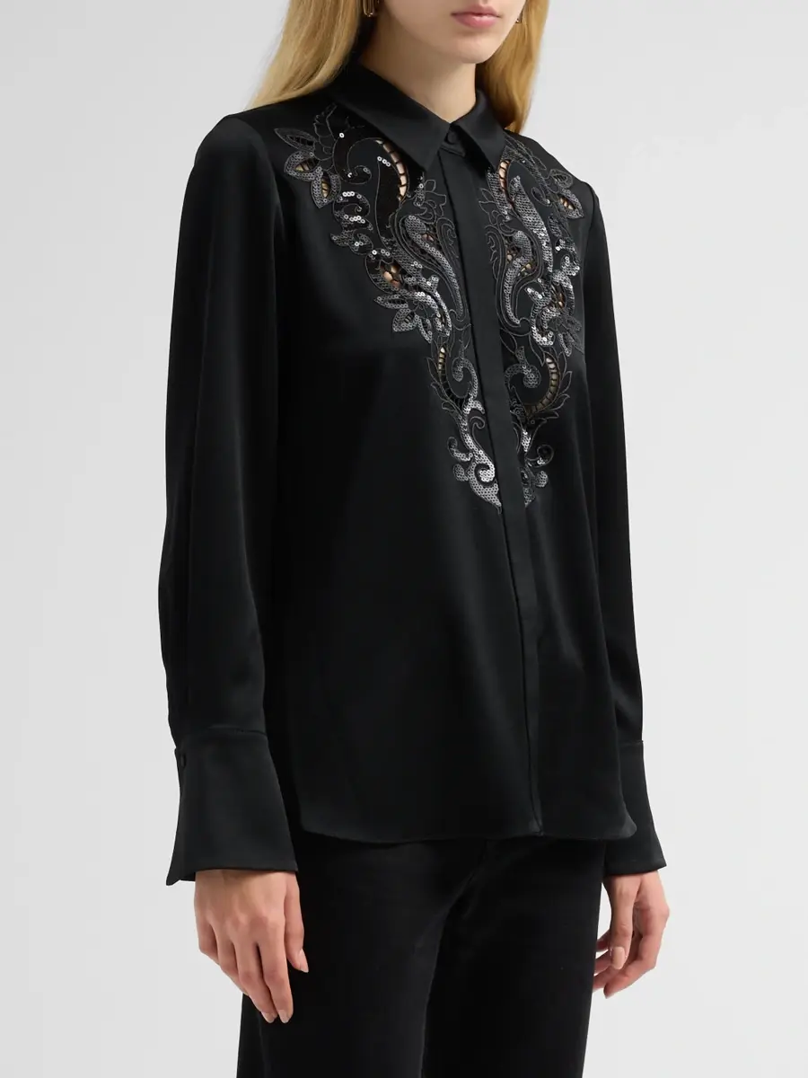 Ungaro Women's Adele Embroidered Satin Blouse | Thumbnail 4 Ungaro Women's Adele Embroidered Satin Blouse | Thumbnail 4