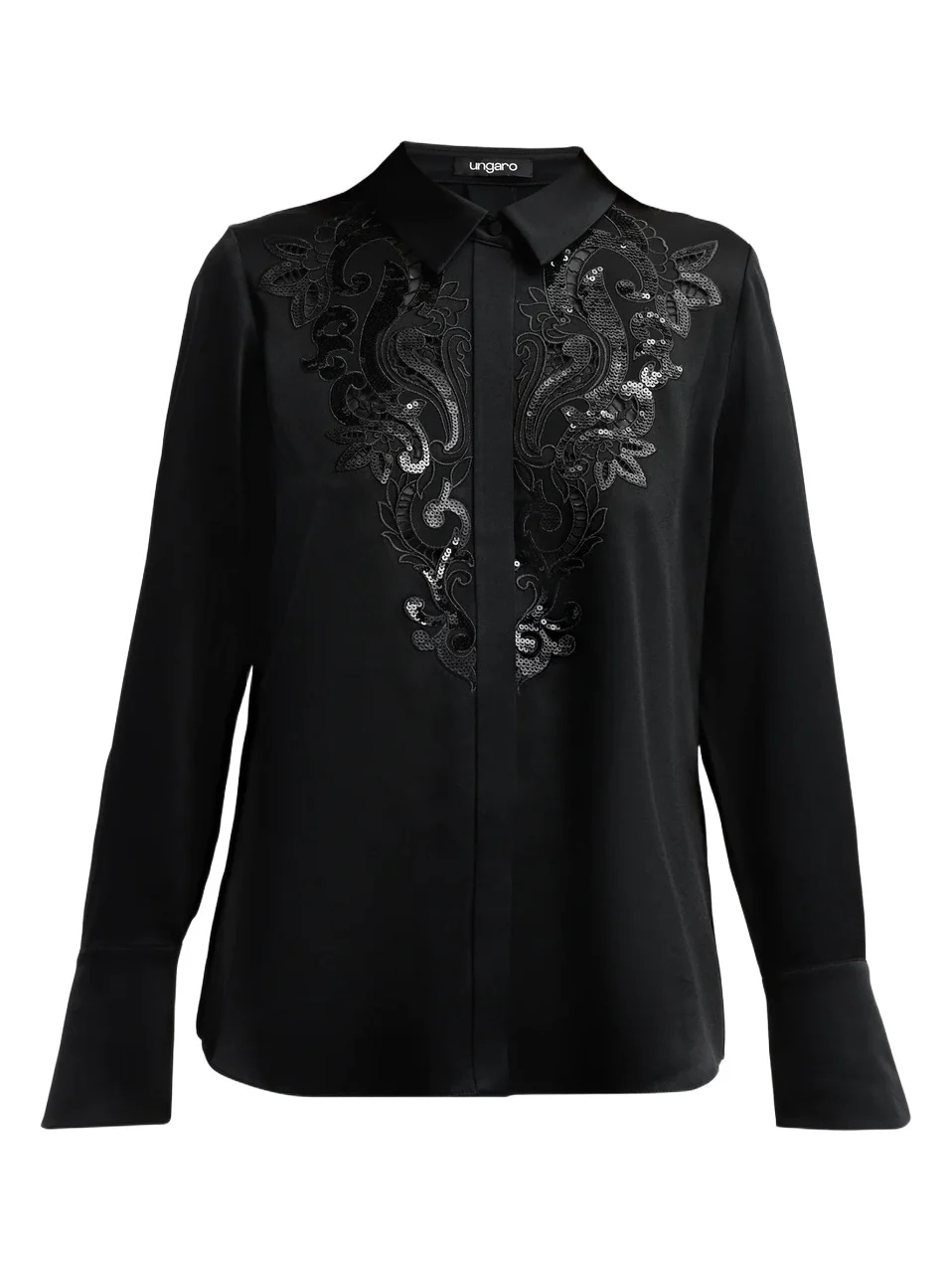 Women's Adele Embroidered Satin Blouse Women's Adele Embroidered Satin Blouse