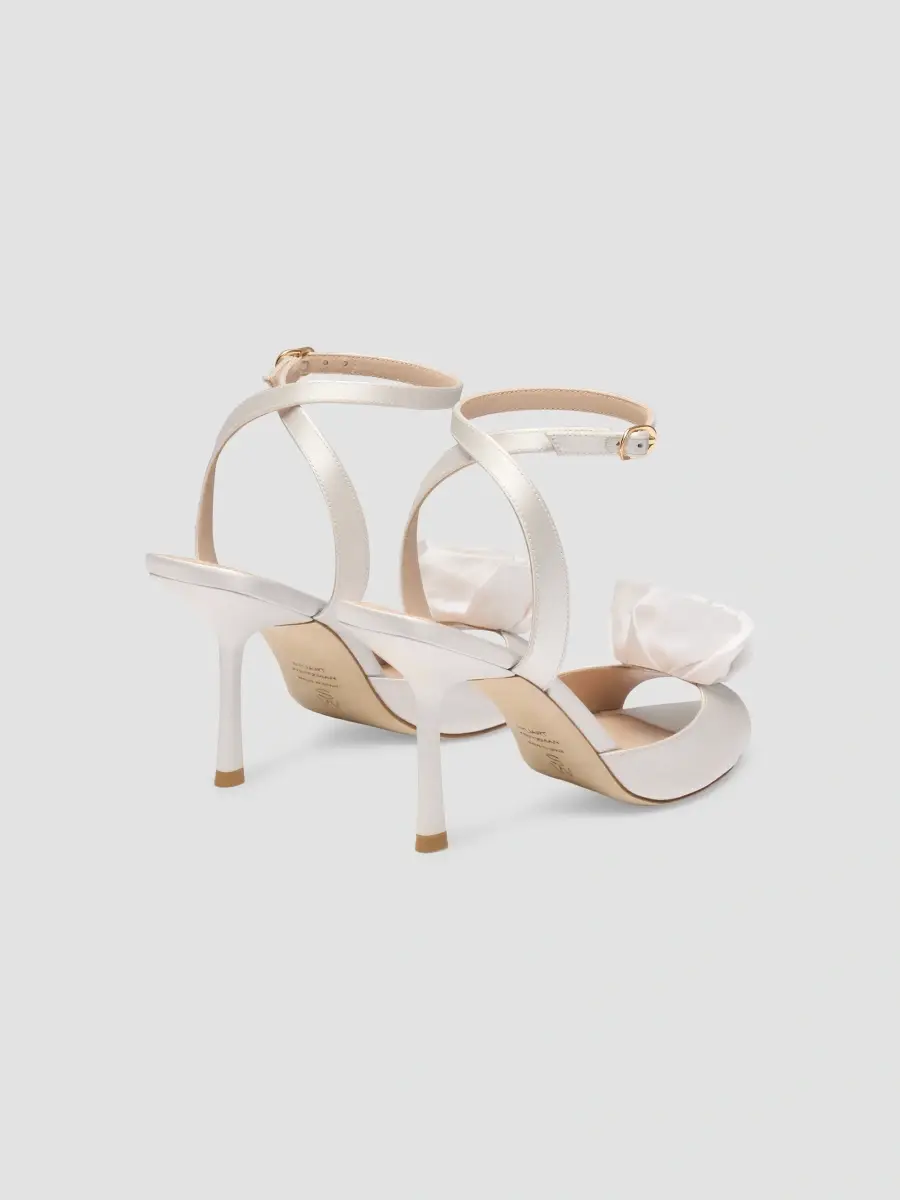 Stuart Weitzman Women's Paloma 85MM Appliqué Leather & Satin Sandals - Cream | Thumbnail 3 Stuart Weitzman Women's Paloma 85MM Appliqué Leather & Satin Sandals - Cream | Thumbnail 3