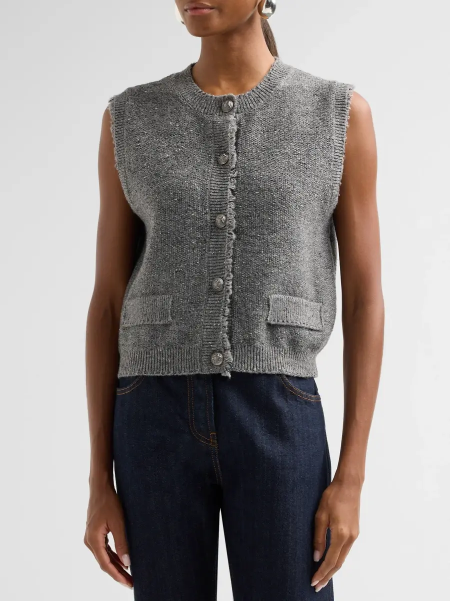 Kobi Halperin Women's Lilah Metallic Sleeveless Cardigan | Thumbnail 4