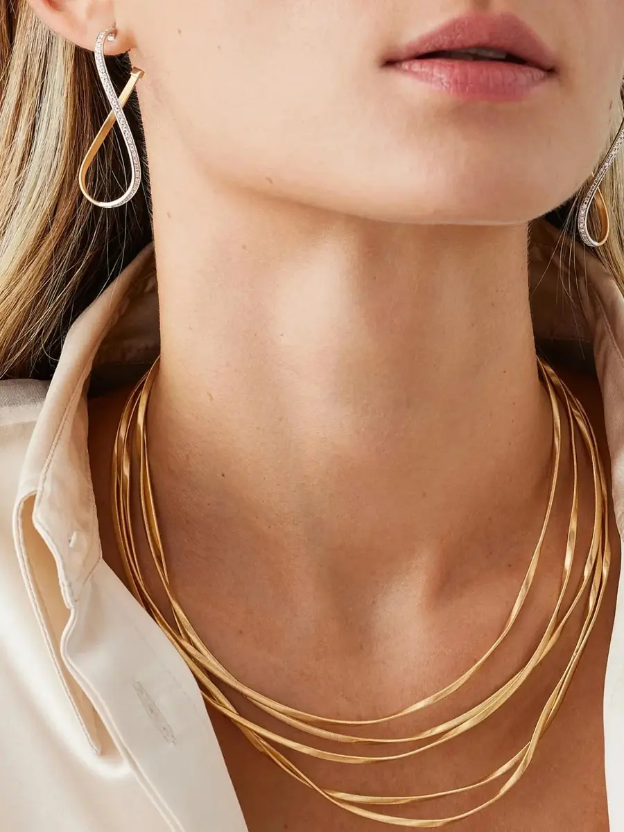 MARCO BICEGO Women's Marrakech 18K Yellow Gold Layered Choker Necklace | Thumbnail 2 MARCO BICEGO Women's Marrakech 18K Yellow Gold Layered Choker Necklace | Thumbnail 2