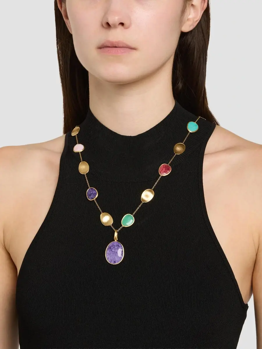 MARCO BICEGO Women's Lunaria Color 18K Yellow Gold & Charoite Stackable Pendant | Thumbnail 2