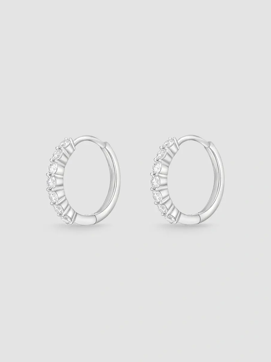 Mémoire Women's 18K White Gold & 0.45 TCW Diamond Huggie Earrings | Thumbnail 2 Mémoire Women's 18K White Gold & 0.45 TCW Diamond Huggie Earrings | Thumbnail 2