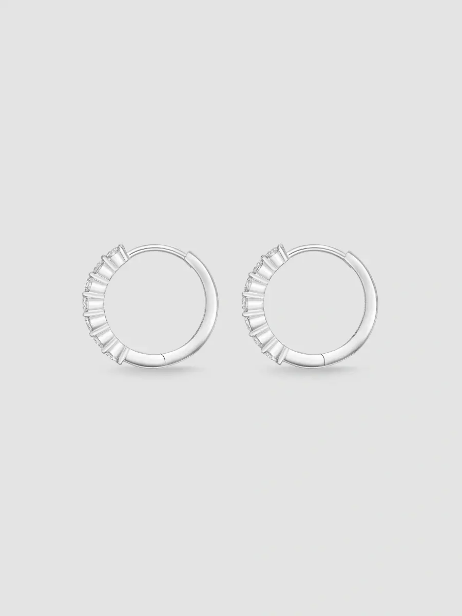 Mémoire Women's 18K White Gold & 0.45 TCW Diamond Huggie Earrings | Thumbnail 3 Mémoire Women's 18K White Gold & 0.45 TCW Diamond Huggie Earrings | Thumbnail 3