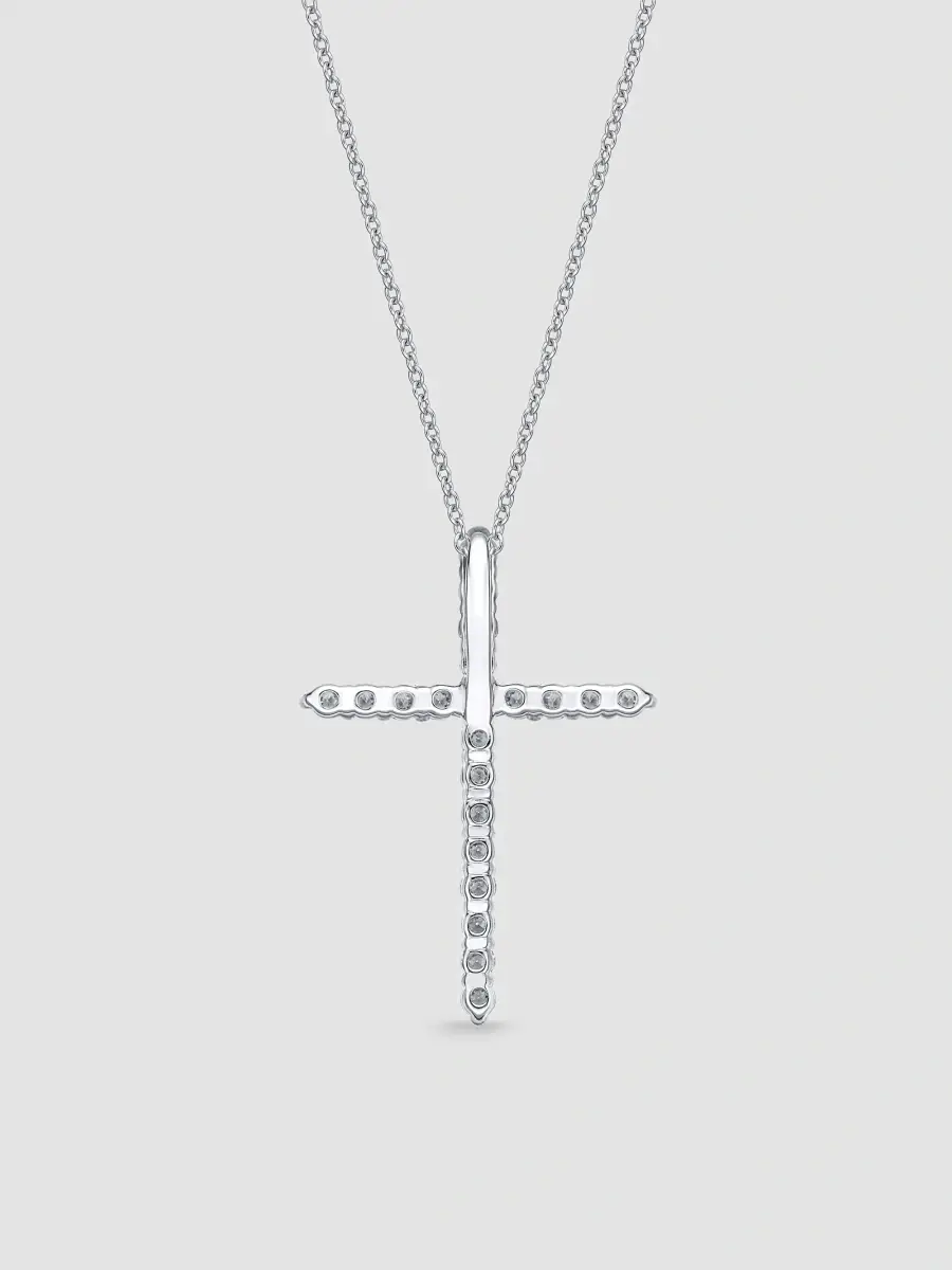 Mémoire Women's 18K White Gold & 0.17-0.20 TCW Diamond Shared-Prong Cross Pendant Necklace | Thumbnail 2 Mémoire Women's 18K White Gold & 0.17-0.20 TCW Diamond Shared-Prong Cross Pendant Necklace | Thumbnail 2