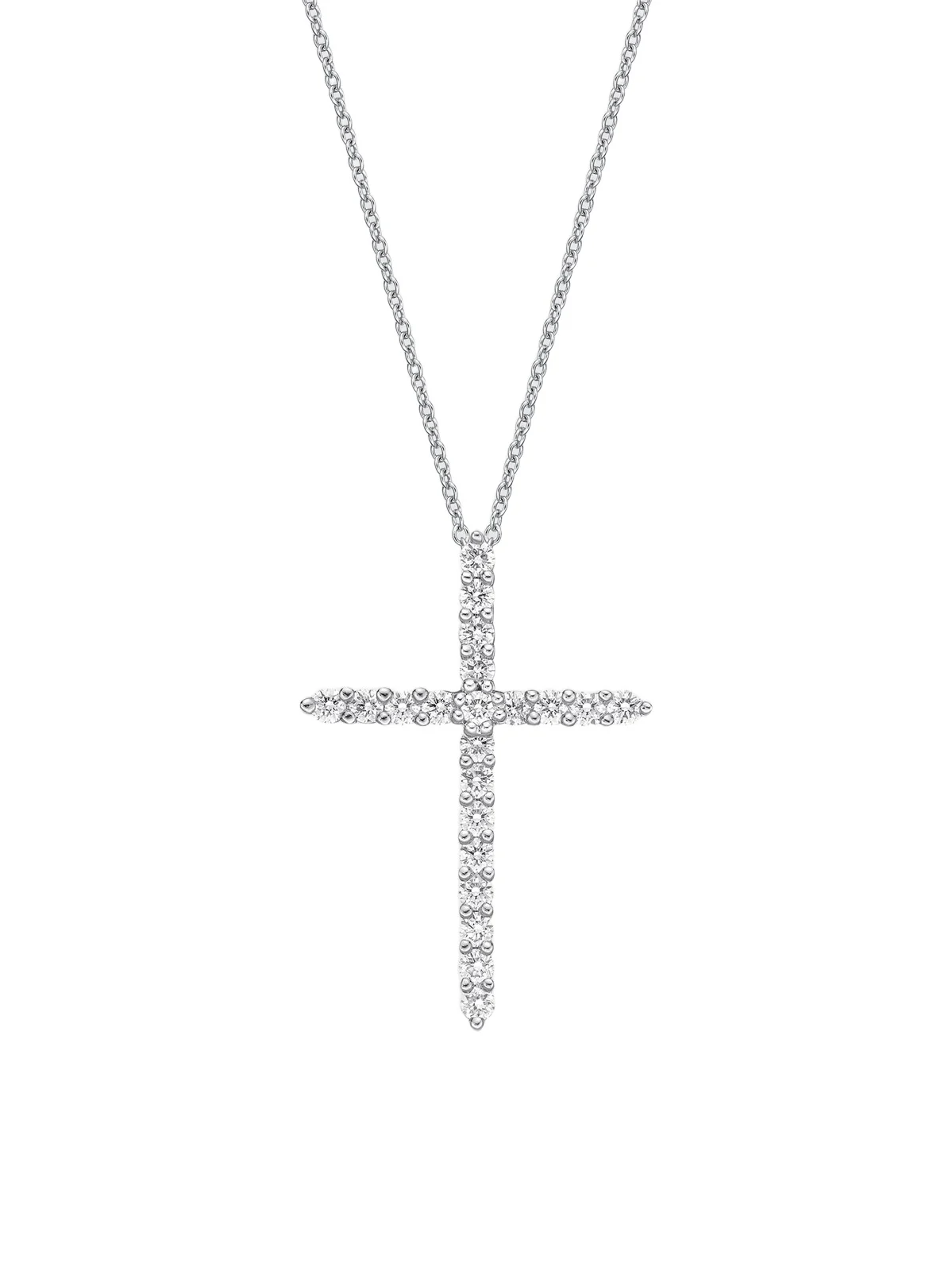 Mémoire Women's 18K White Gold & 0.17-0.20 TCW Diamond Shared-Prong Cross Pendant Necklace