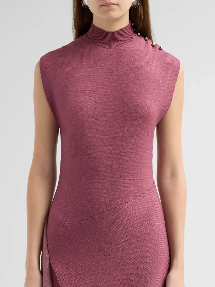 Lanvin Women's Mock-Turtleneck Draped Knit Midi Dress | Thumbnail 5 Lanvin Women's Mock-Turtleneck Draped Knit Midi Dress | Thumbnail 5