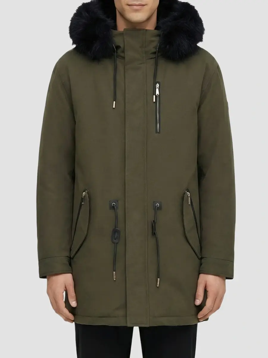 Gorski Men's Shearling Lamb Parka with Detachable Long Hood Trim | Thumbnail 3 Gorski Men's Shearling Lamb Parka with Detachable Long Hood Trim | Thumbnail 3