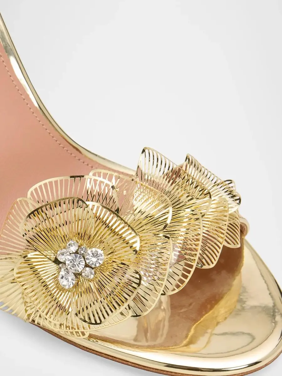 Aquazzura Women's Flora Mystica 85MM Applique Sandals | Thumbnail 5