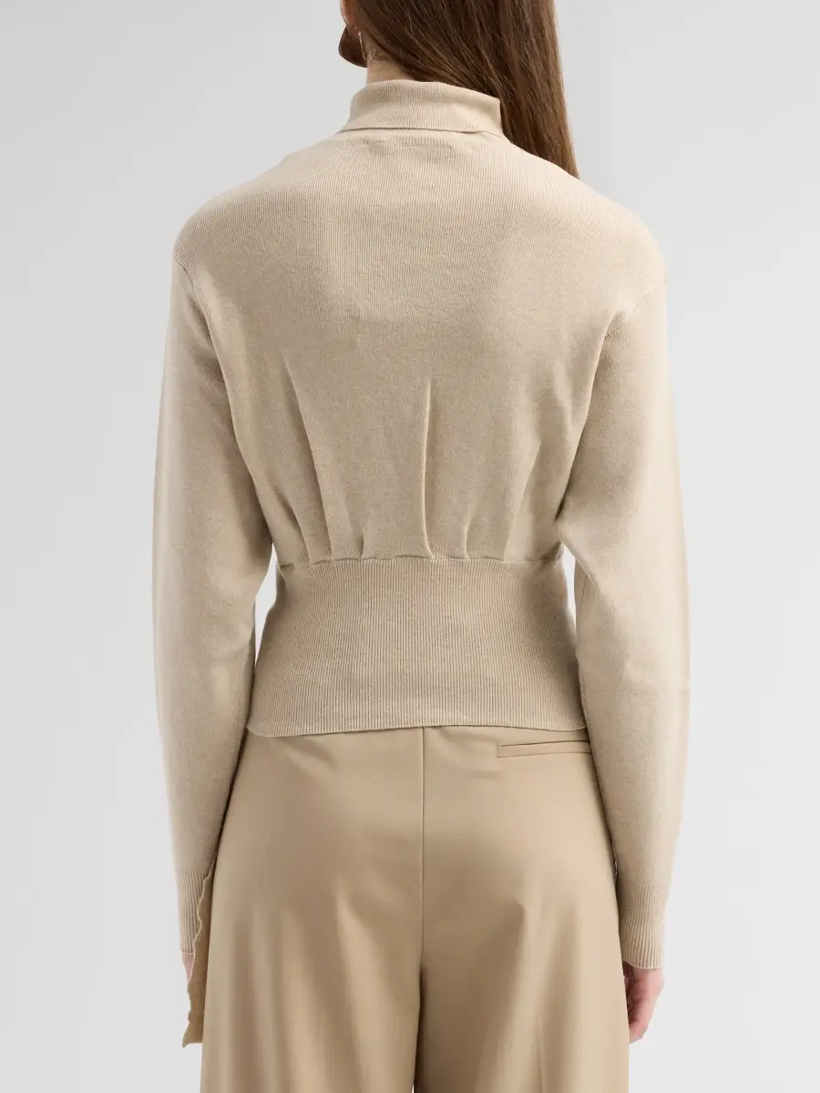 Lanvin Women's Asymmetric Draped Safety Pin Turtleneck Sweater | Thumbnail 3 Lanvin Women's Asymmetric Draped Safety Pin Turtleneck Sweater | Thumbnail 3