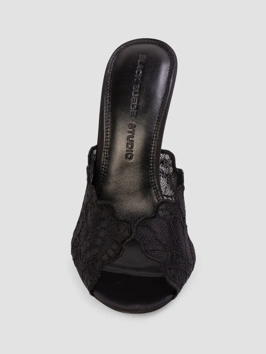 Black Suede Studio Women's Rhys 100MM Mules | Thumbnail 3