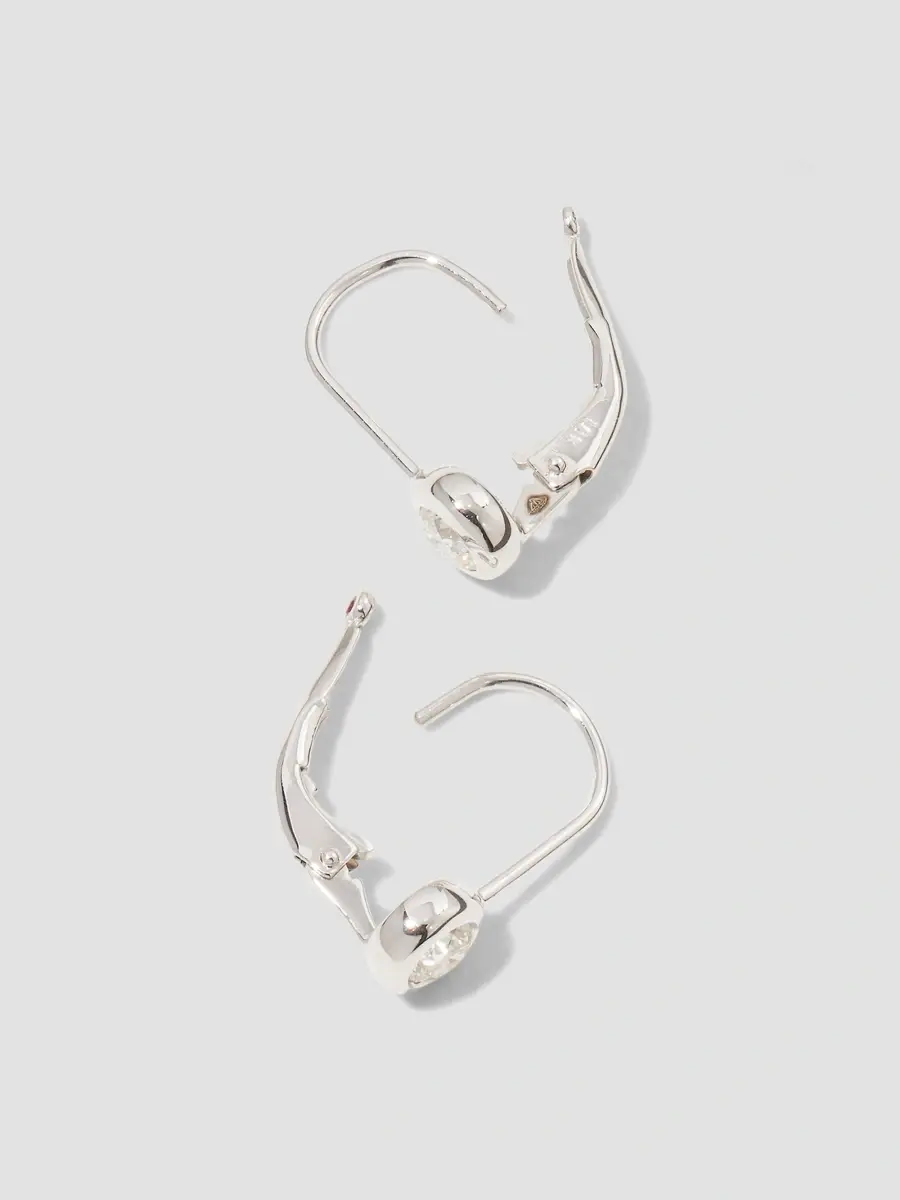 Roberto Coin Women's 18K White Gold & 0.48 TCW Diamond Bezel-Drop Earrings | Thumbnail 4 Roberto Coin Women's 18K White Gold & 0.48 TCW Diamond Bezel-Drop Earrings | Thumbnail 4