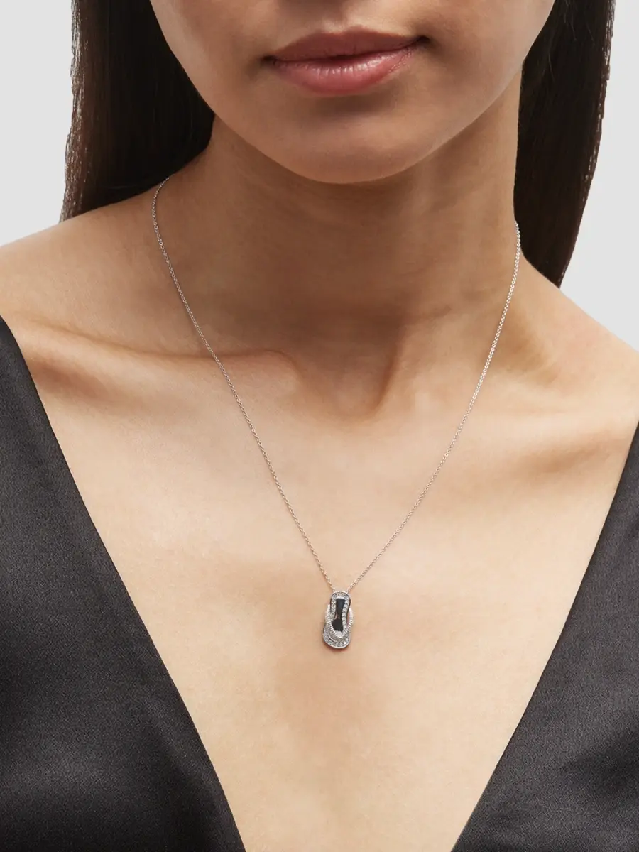 Roberto Coin Women's 18K White Gold & 0.22 TCW Diamond Flip-Flop Pendant Necklace | Thumbnail 2 Roberto Coin Women's 18K White Gold & 0.22 TCW Diamond Flip-Flop Pendant Necklace | Thumbnail 2