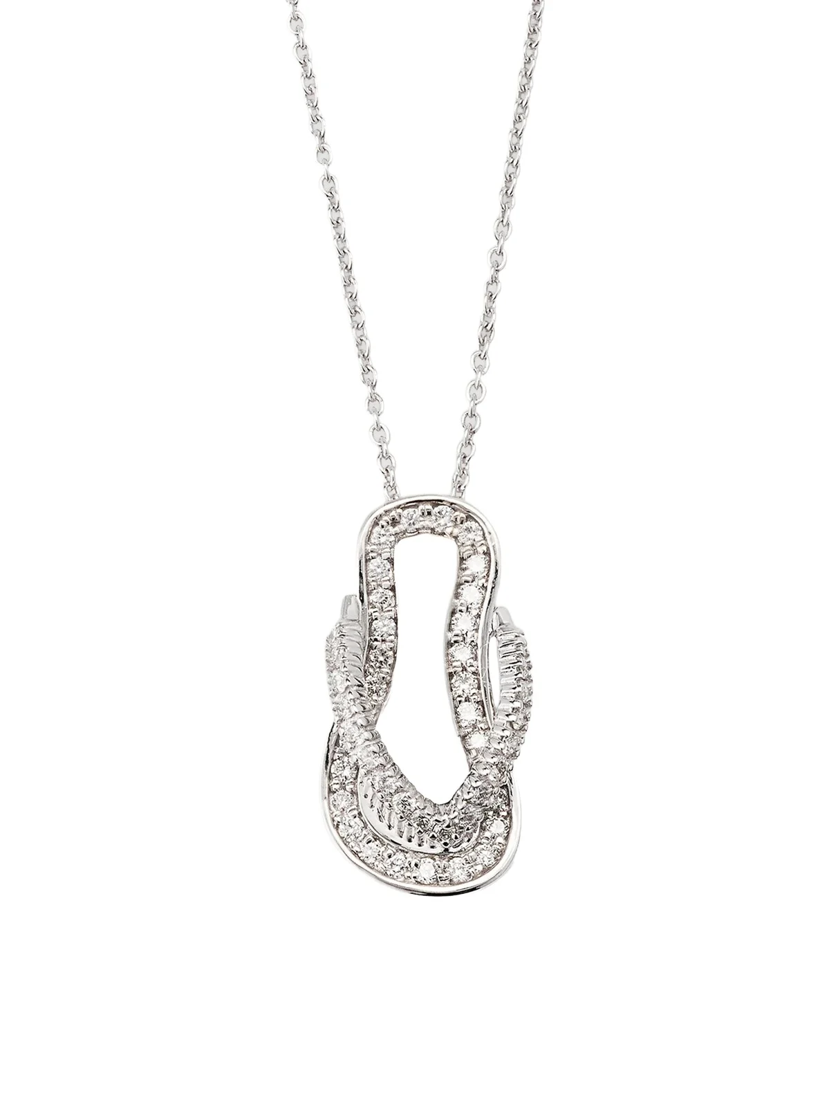 Roberto Coin Women's 18K White Gold & 0.22 TCW Diamond Flip-Flop Pendant Necklace