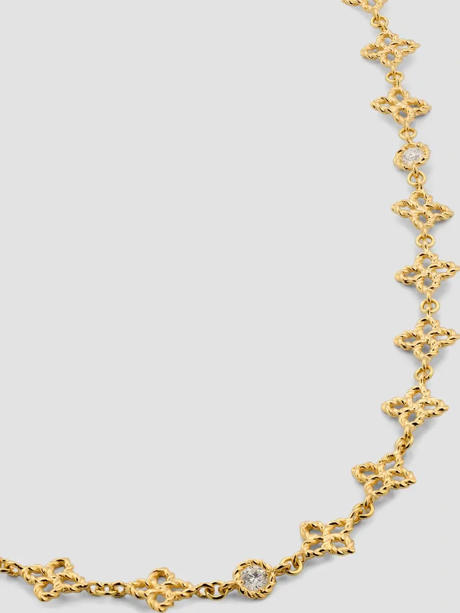 Roberto Coin Women's Principessa 18K Yellow Gold Floral Chain Necklace | Thumbnail 3 Roberto Coin Women's Principessa 18K Yellow Gold Floral Chain Necklace | Thumbnail 3