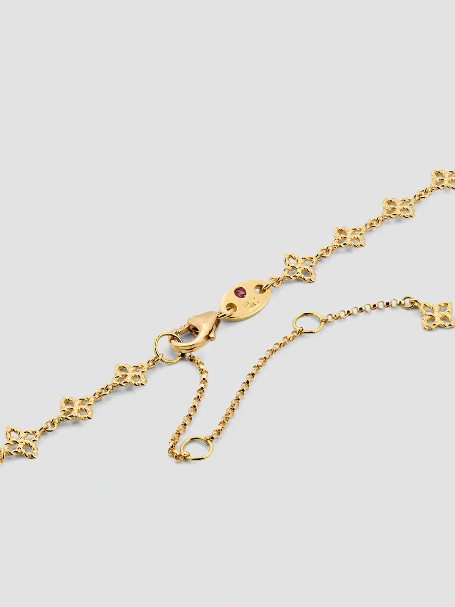 Roberto Coin Women's Principessa 18K Yellow Gold Floral Chain Necklace | Thumbnail 4 Roberto Coin Women's Principessa 18K Yellow Gold Floral Chain Necklace | Thumbnail 4