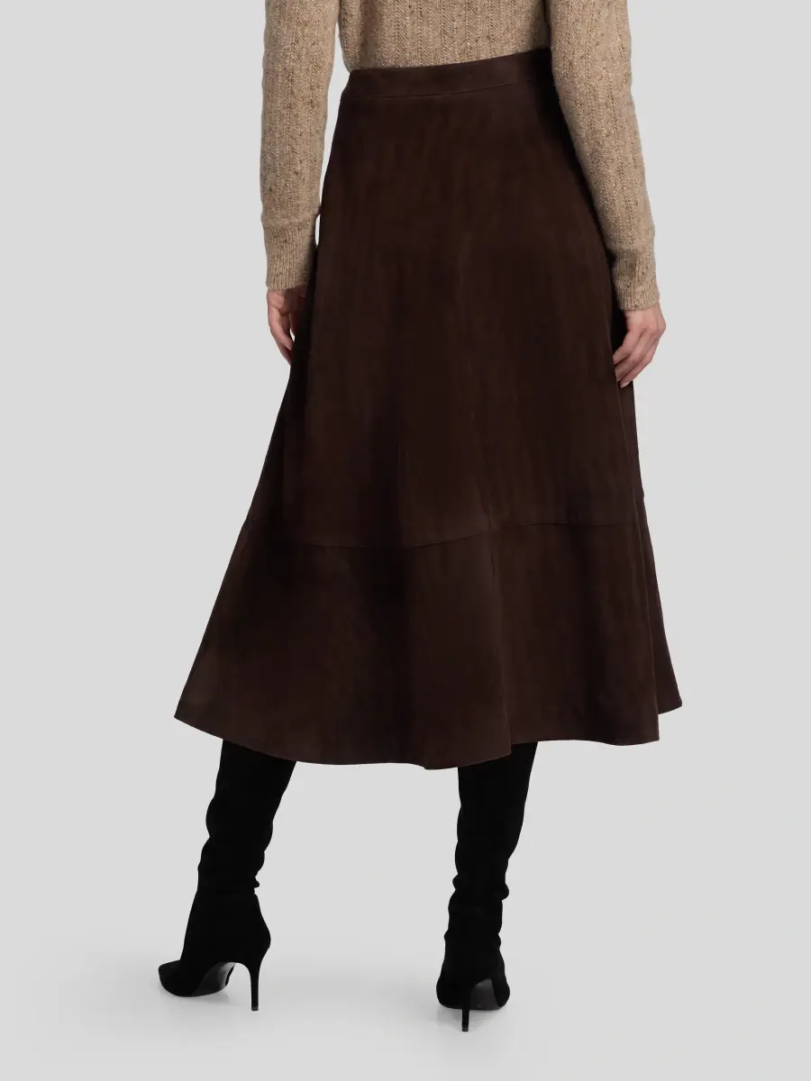 Co Women's Circle-Cut Suede Midi Skirt | Thumbnail 5