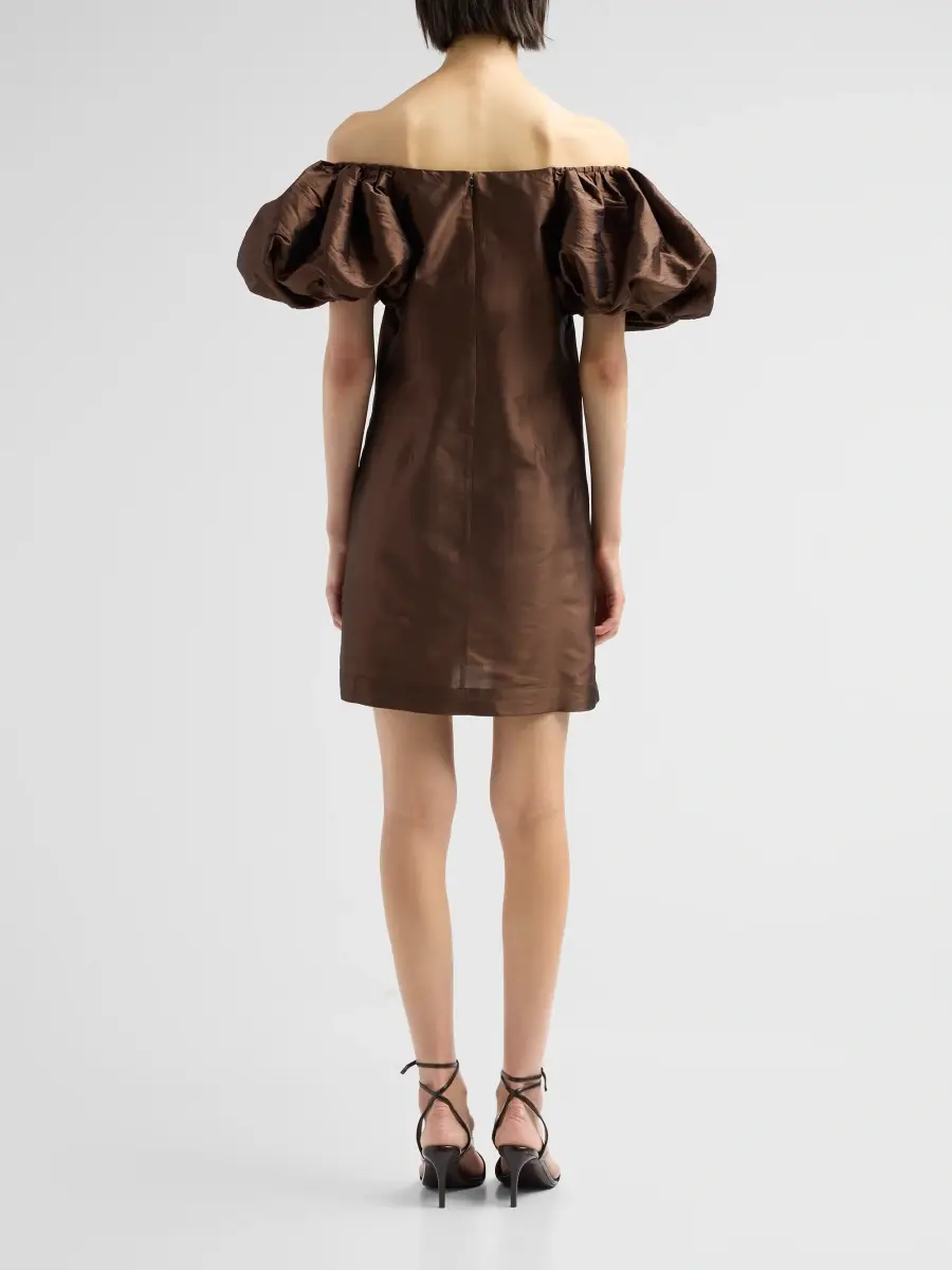 AZEEZA Women's Drea Puff-SleeveTaffeta Mini Dress | Thumbnail 3 AZEEZA Women's Drea Puff-SleeveTaffeta Mini Dress | Thumbnail 3