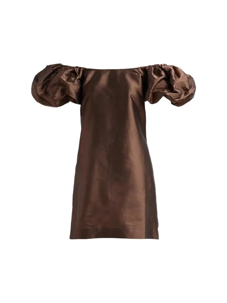 Women's Drea Puff-SleeveTaffeta Mini Dress