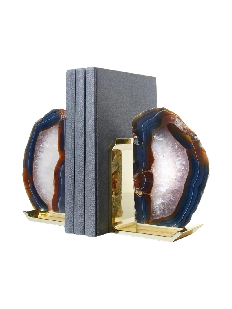 Anna New York Fim 2-Piece Agate Bookends Set
