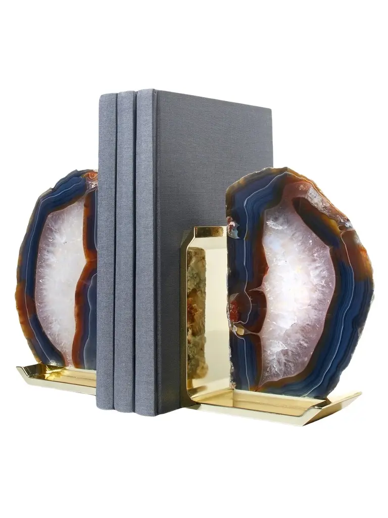 Anna New York Fim 2-Piece Agate Bookends Set