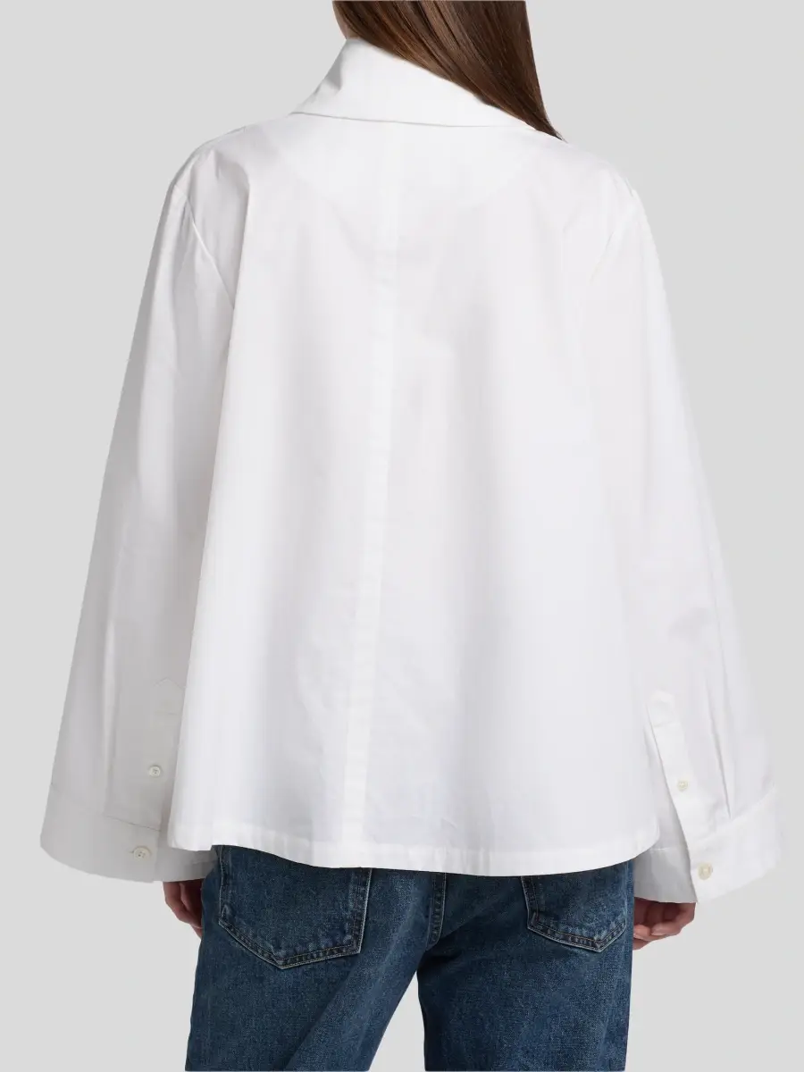 Co Women's Draped Collar Cotton-Silk Shirt | Thumbnail 5 Co Women's Draped Collar Cotton-Silk Shirt | Thumbnail 5