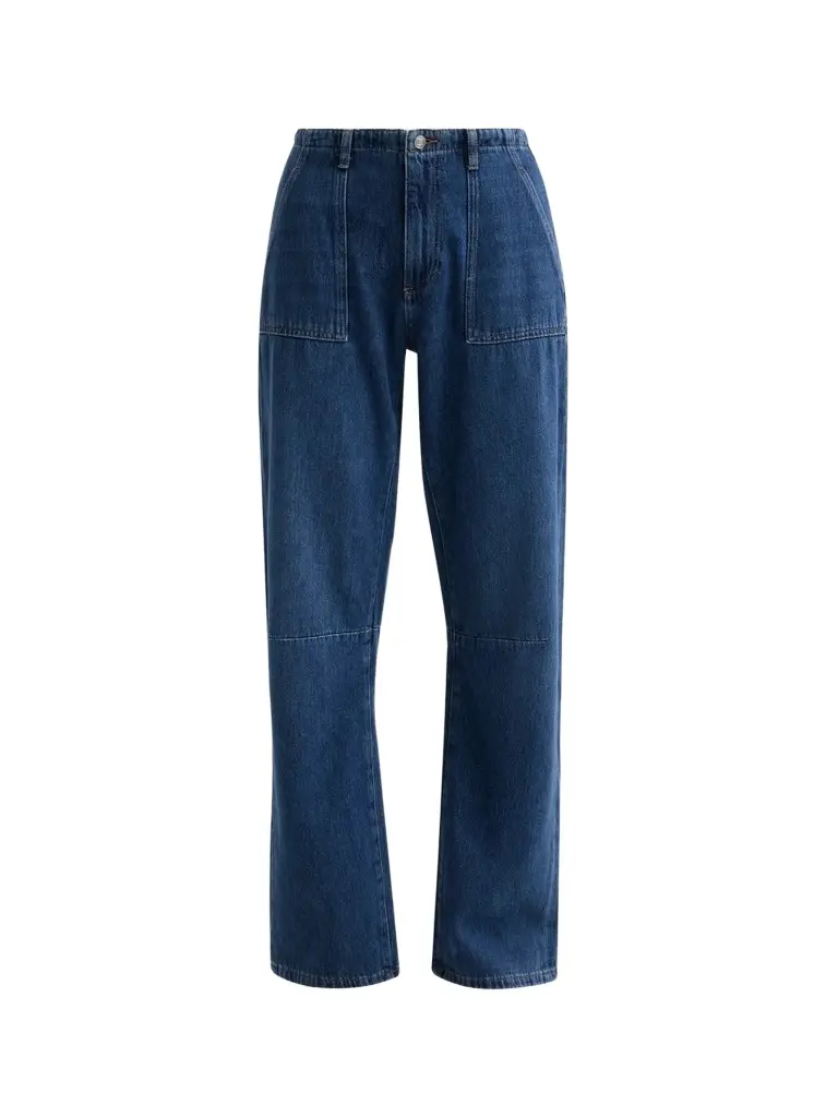 Women's Utility Mid-Rise Soft Barrel-Leg Jeans