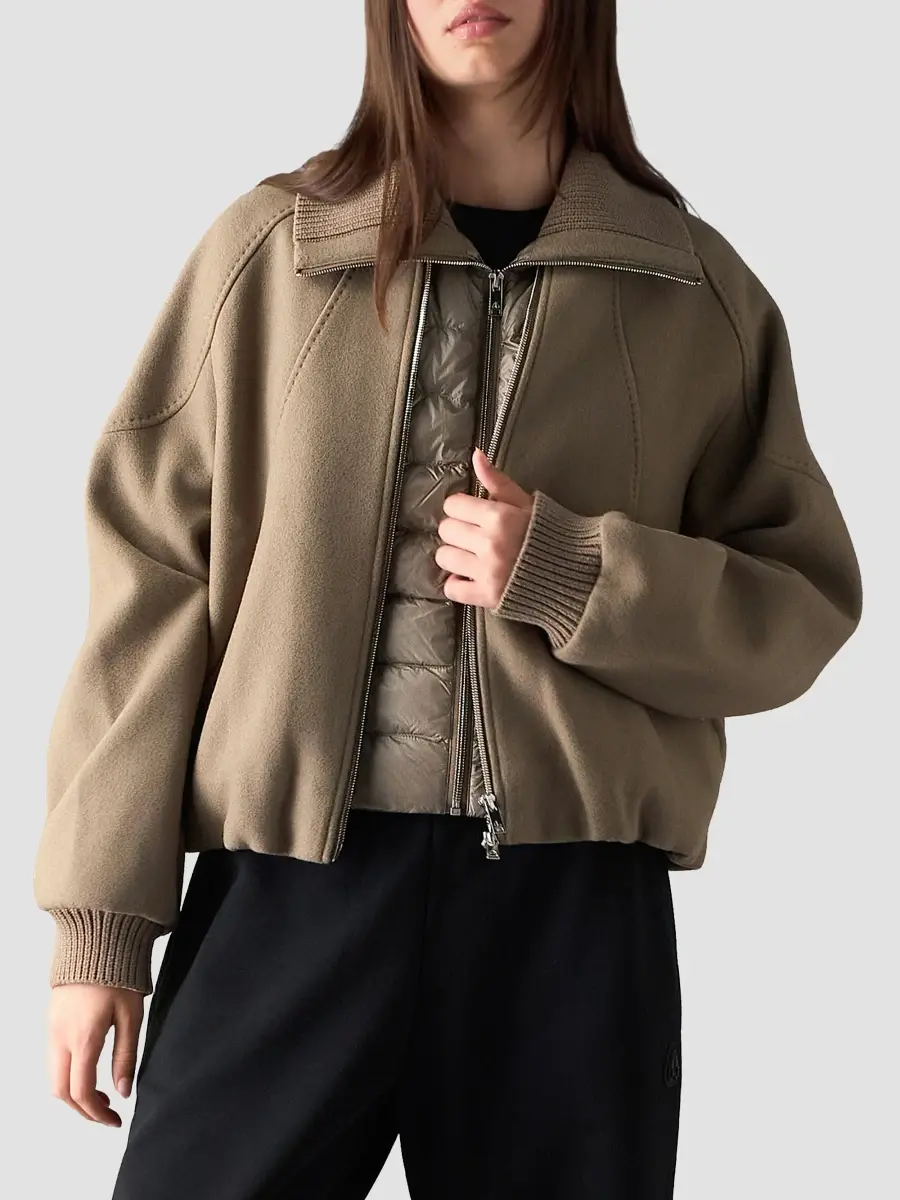 Moose Knuckles Women's Grid 3-In-1 Wool Bomber | Thumbnail 4