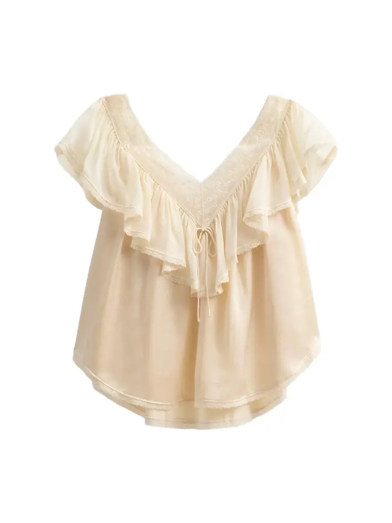Women's Yadira Silk Ruffle Top Women's Yadira Silk Ruffle Top