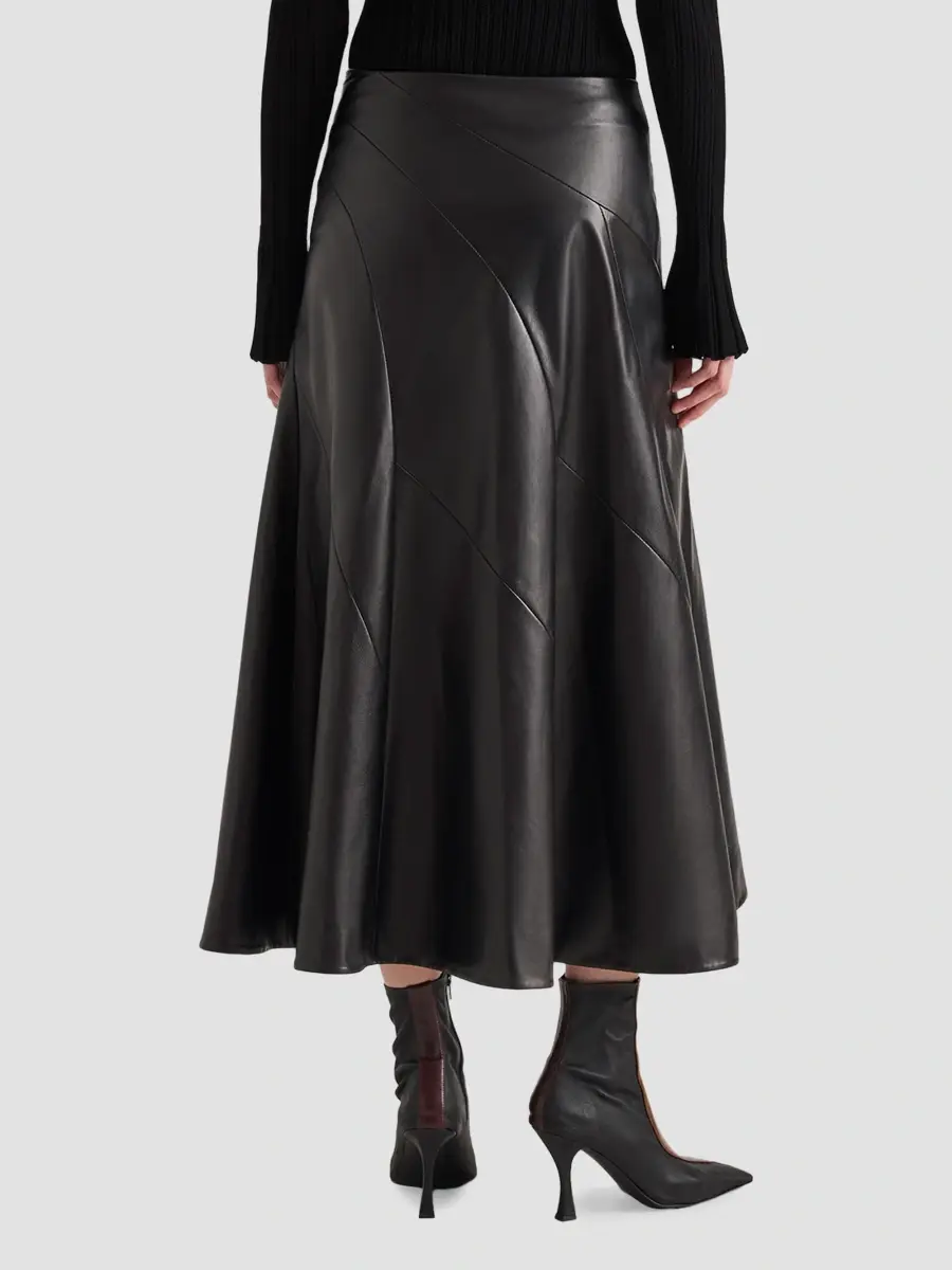 Proenza Schouler Women's Kenza Leather A-Line Midi Skirt | Thumbnail 3