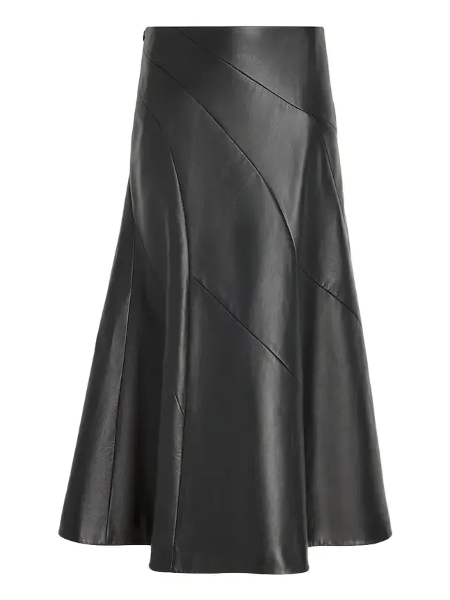 Women's Kenza Leather A-Line Midi Skirt Women's Kenza Leather A-Line Midi Skirt
