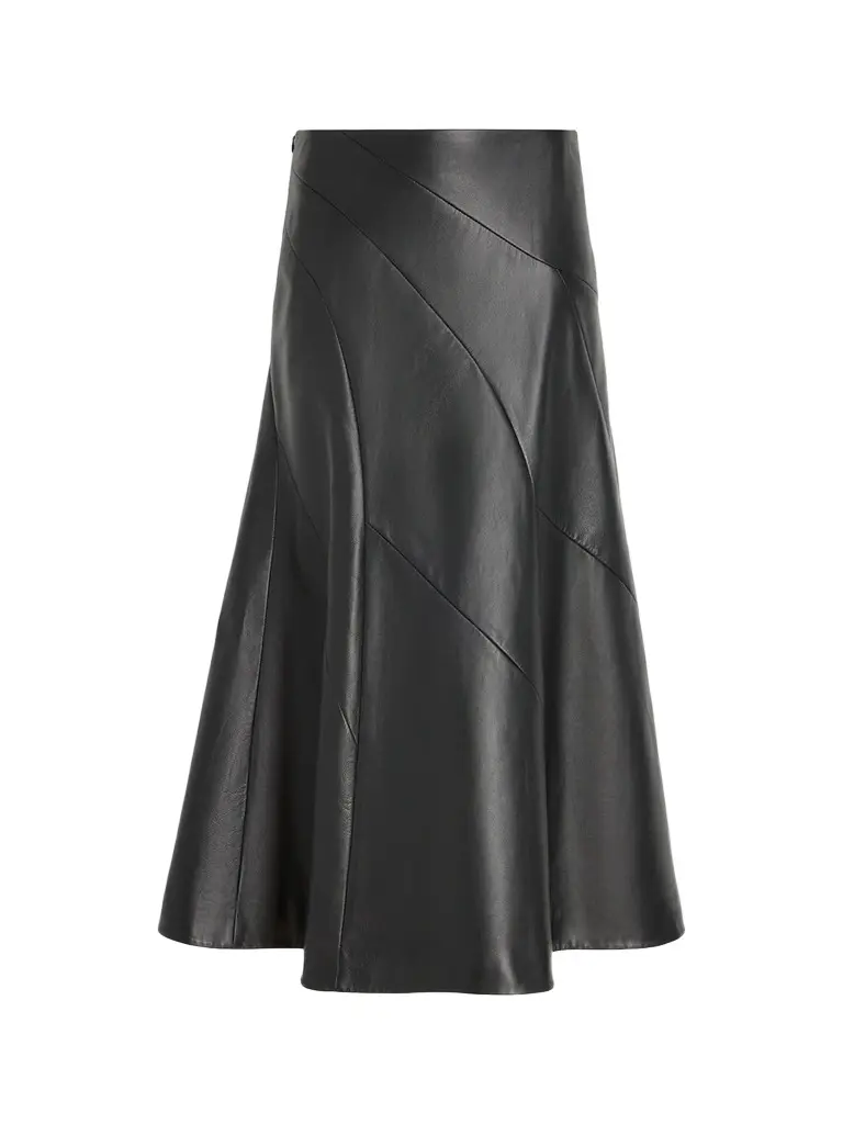 Women's Kenza Leather A-Line Midi Skirt Women's Kenza Leather A-Line Midi Skirt