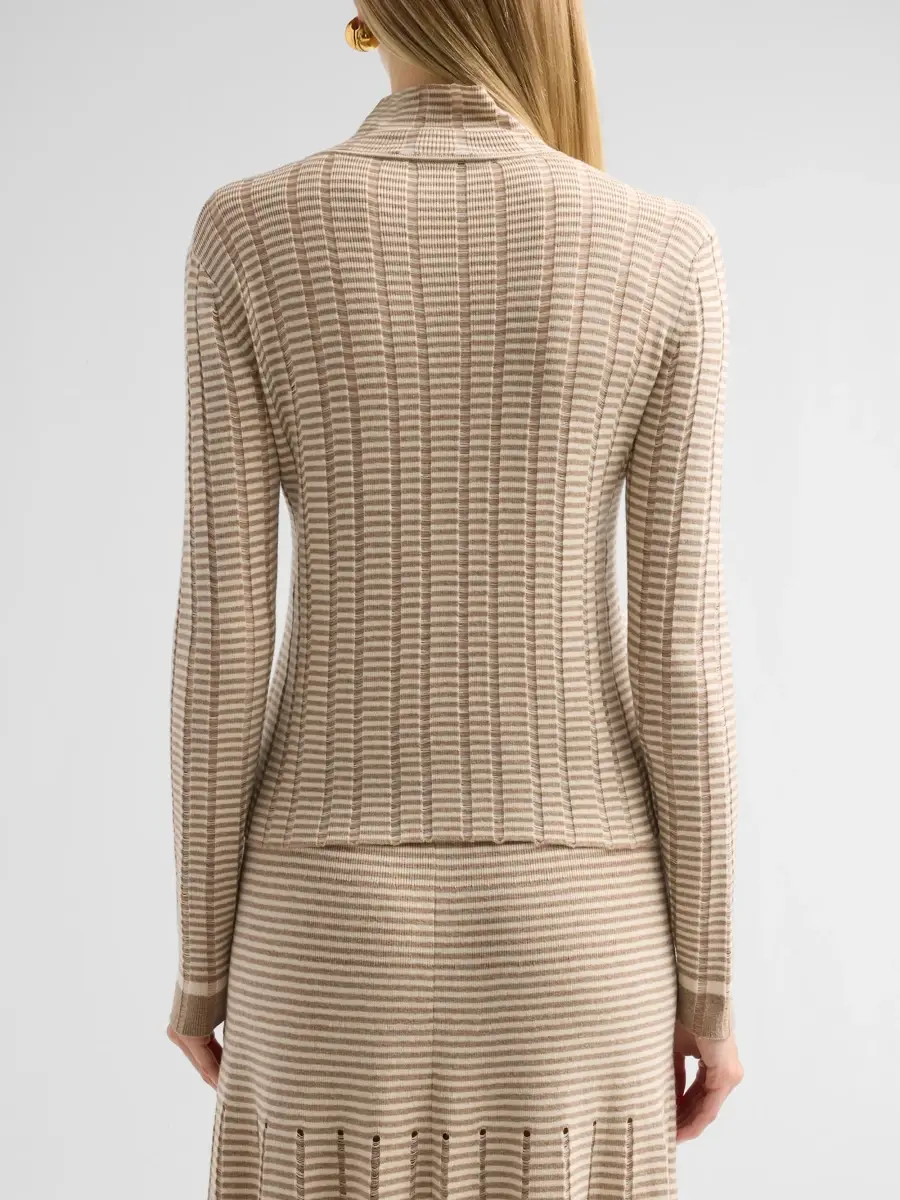 Proenza Schouler White Label Women's Stina Ladder-Striped Merino Wool-Blend Turtleneck Top | Thumbnail 3 Proenza Schouler White Label Women's Stina Ladder-Striped Merino Wool-Blend Turtleneck Top | Thumbnail 3