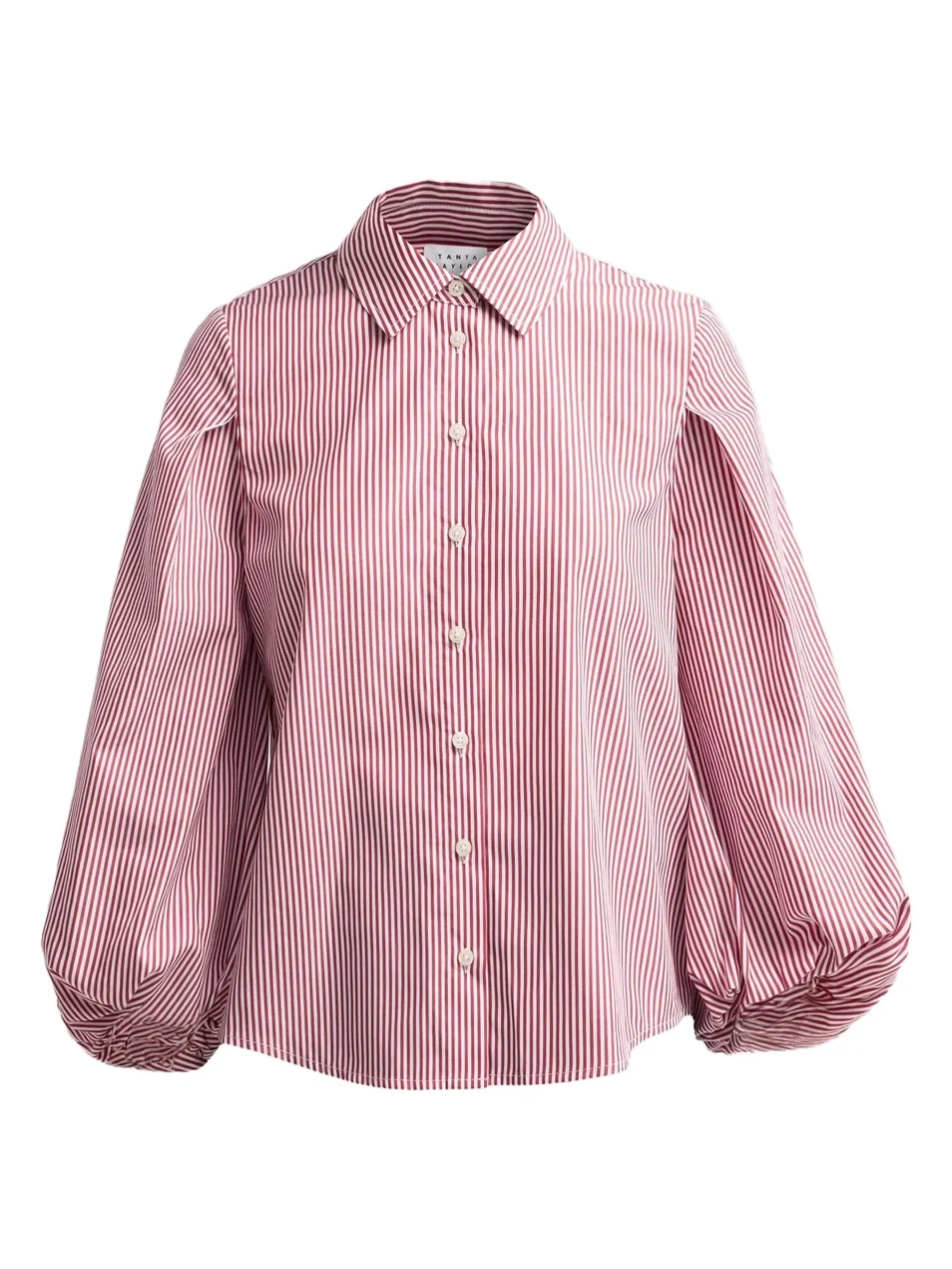 TANYA TAYLOR Women's Marina Stripe Balloon-Sleeve Button-Front Shirt