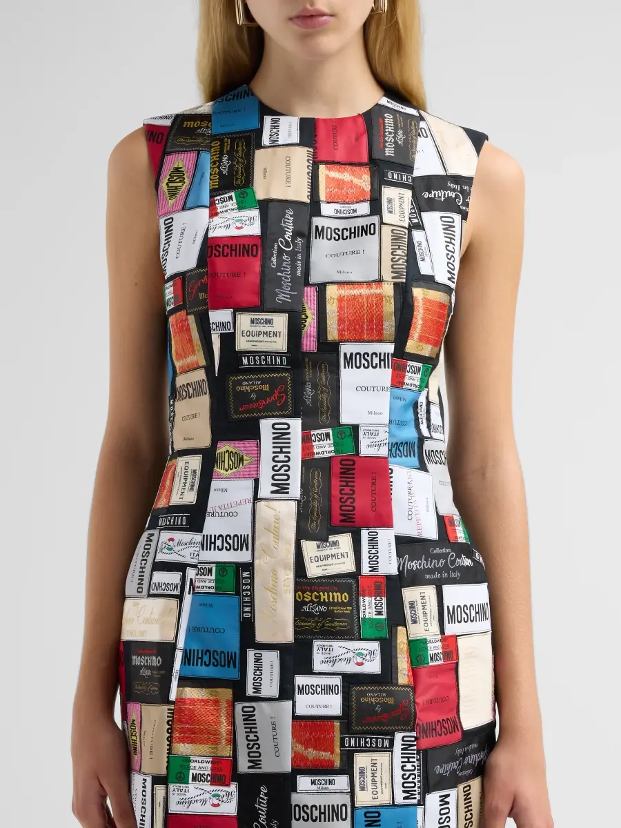 MOSCHINO Women's Label-Print Cotton Mini Dress | Thumbnail 5 MOSCHINO Women's Label-Print Cotton Mini Dress | Thumbnail 5