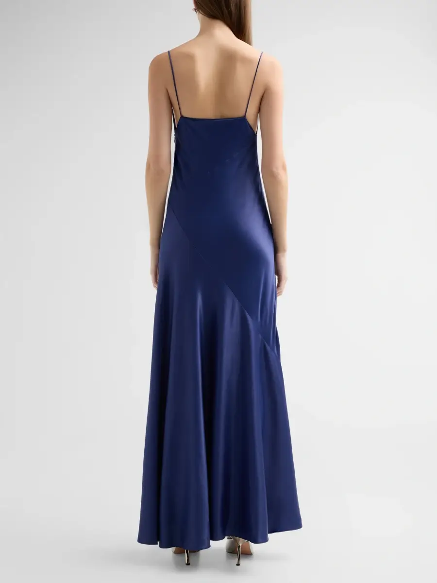 Alberta Ferretti Women's Enver Satin V-Neck Gown | Thumbnail 3 Alberta Ferretti Women's Enver Satin V-Neck Gown | Thumbnail 3