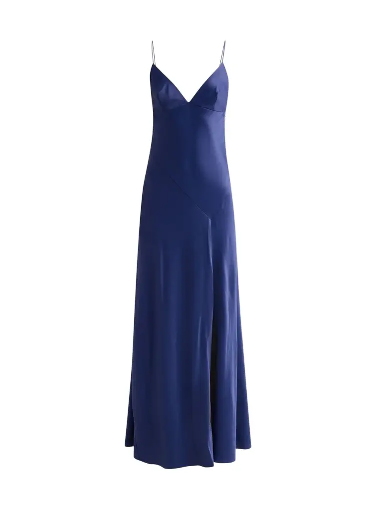 Alberta Ferretti Women's Enver Satin V-Neck Gown