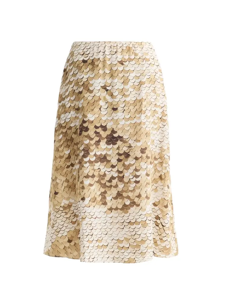 Women's Sequined Silk Midi Skirt Women's Sequined Silk Midi Skirt