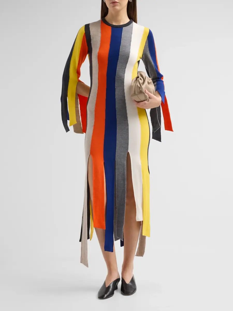 MOSCHINO Women's Striped Merino Wool Sweaterdress | Thumbnail 2 MOSCHINO Women's Striped Merino Wool Sweaterdress | Thumbnail 2