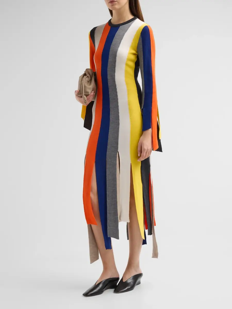 MOSCHINO Women's Striped Merino Wool Sweaterdress | Thumbnail 4 MOSCHINO Women's Striped Merino Wool Sweaterdress | Thumbnail 4