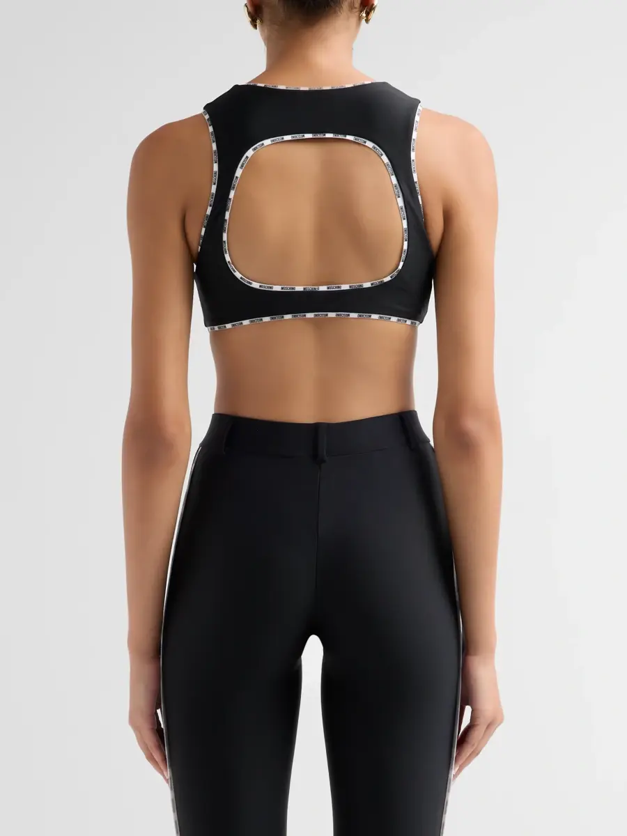 MOSCHINO Women's Logo Tape Sports Bra | Thumbnail 3 MOSCHINO Women's Logo Tape Sports Bra | Thumbnail 3