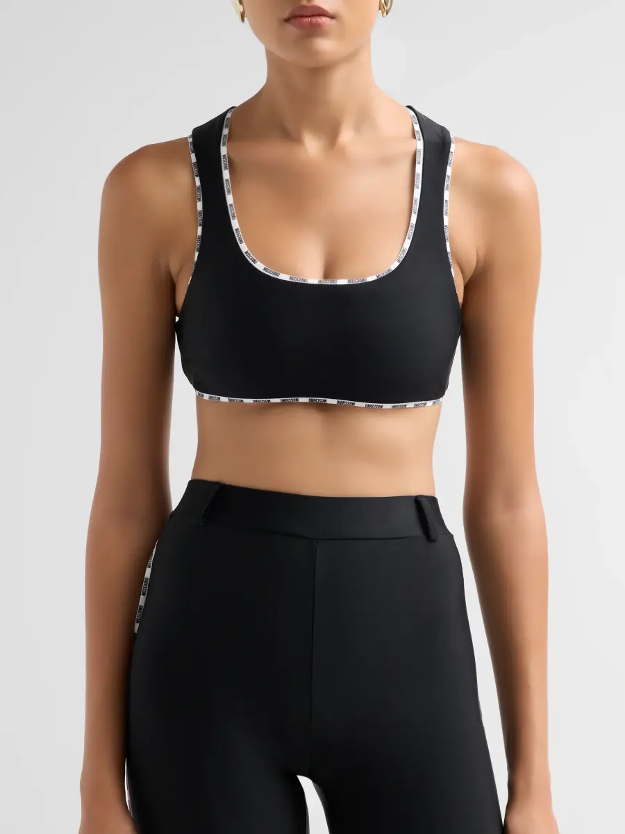 MOSCHINO Women's Logo Tape Sports Bra | Thumbnail 4 MOSCHINO Women's Logo Tape Sports Bra | Thumbnail 4