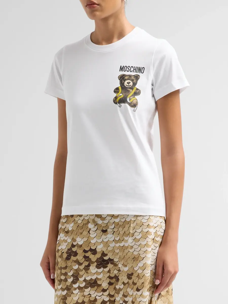 MOSCHINO Women's Tailor Teddy Bear Cotton T-Shirt | Thumbnail 4 MOSCHINO Women's Tailor Teddy Bear Cotton T-Shirt | Thumbnail 4