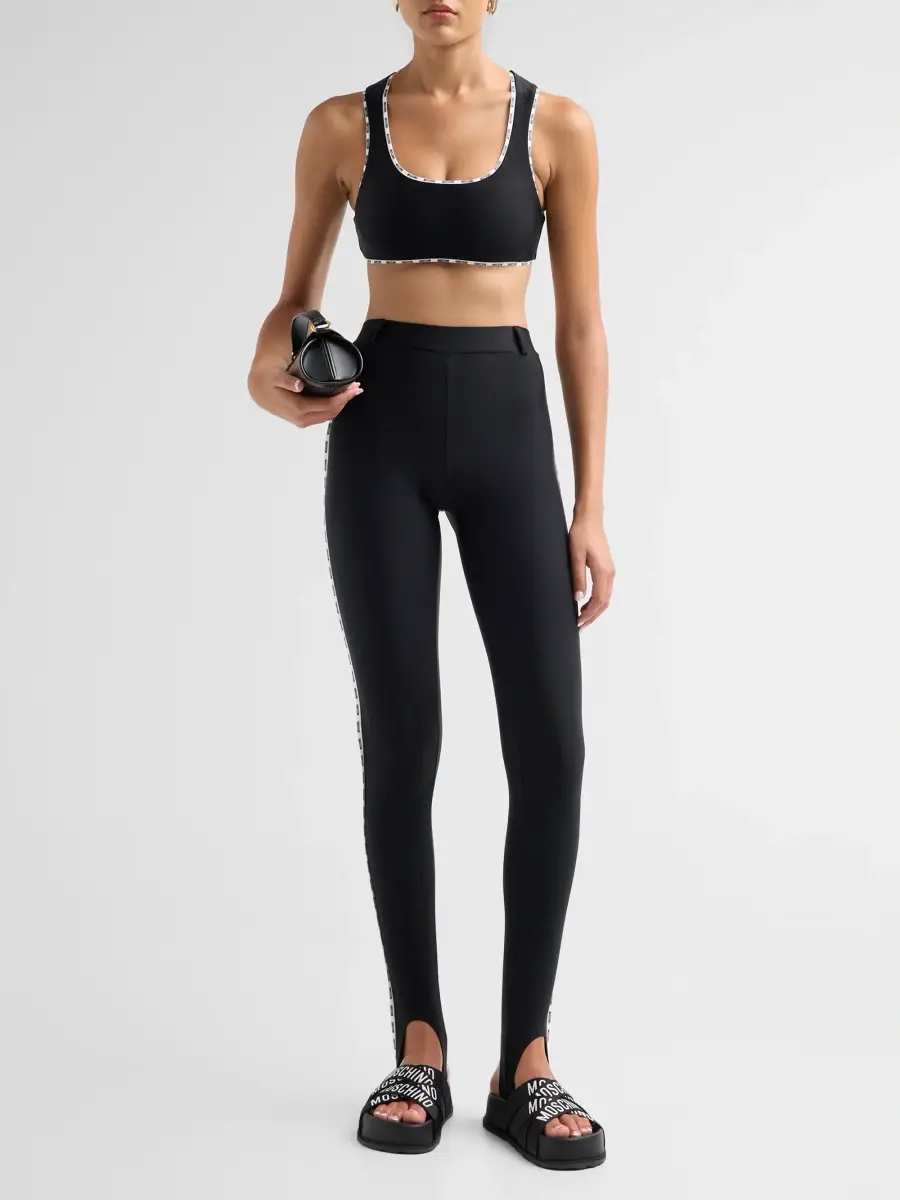 MOSCHINO Women's Logo Tape Stirrup Leggings | Thumbnail 2 MOSCHINO Women's Logo Tape Stirrup Leggings | Thumbnail 2