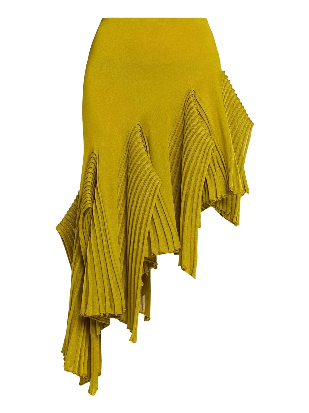 Alaïa Women's Asymmetric Pleated Godet Midi Skirt