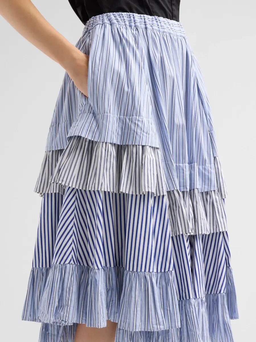 Comme des Garçons Women's Draped Striped Cotton Skirt | Thumbnail 5 Comme des Garçons Women's Draped Striped Cotton Skirt | Thumbnail 5